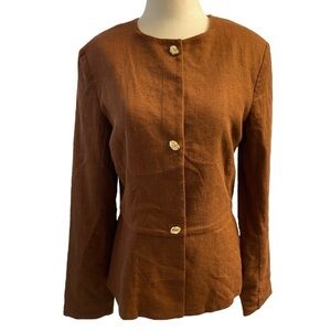 Free People Brown Women's Blazer Jacket NWT Size M Missing One Button On Sleeve
